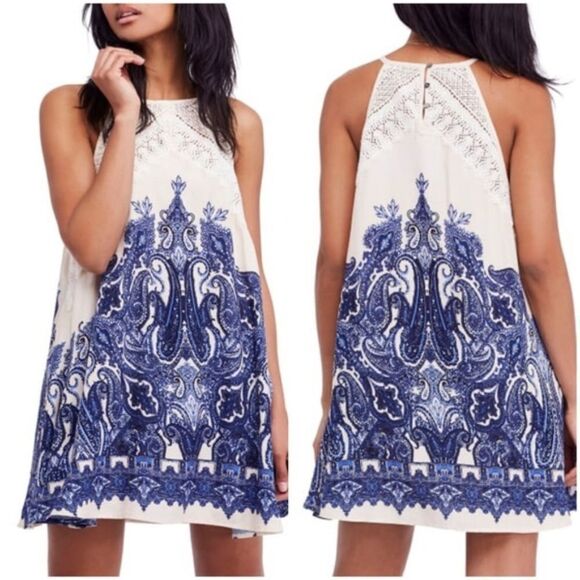 Free People Intimately Shea Printed Mini Dress - Picture 1 of 8